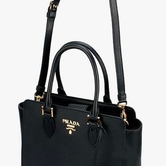 Prada Women's Medium Saffiano Leather Shoulder Tote Handbag - Picture 2 of 5